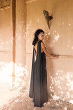 The Riviera Halter Dress in Black